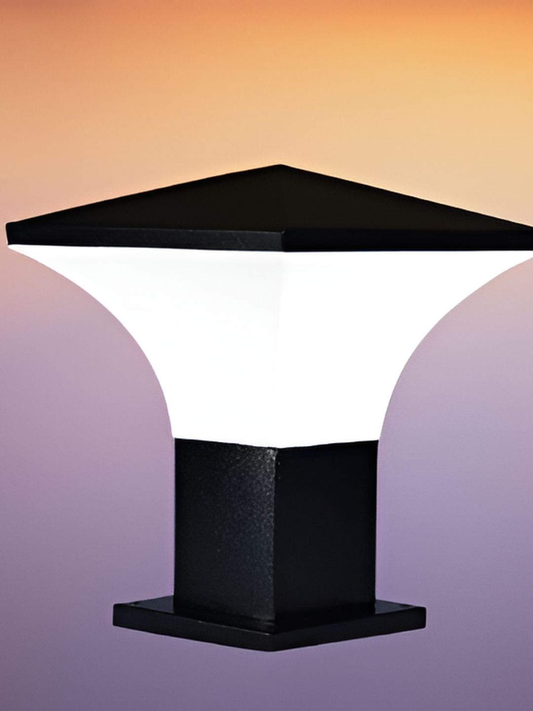 KINIS 3Pcs White & Black Modern Shaped Weatherproof & Rust-Resistant Outdoor Pole Lamp-image-47