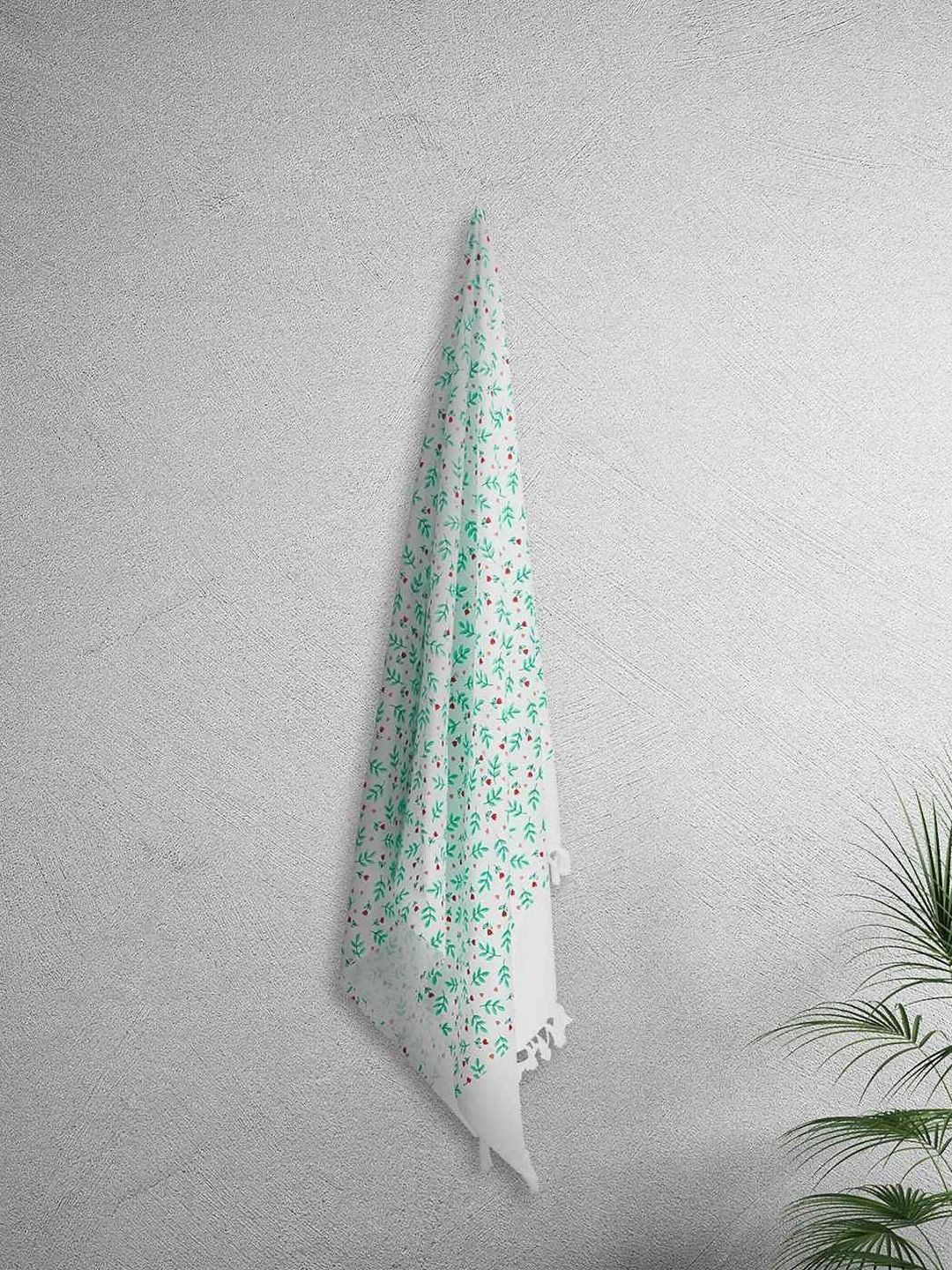 home expressions Teal & White 3 Pieces Printed Pure Cotton 150 GSM Towel Set-picture-10