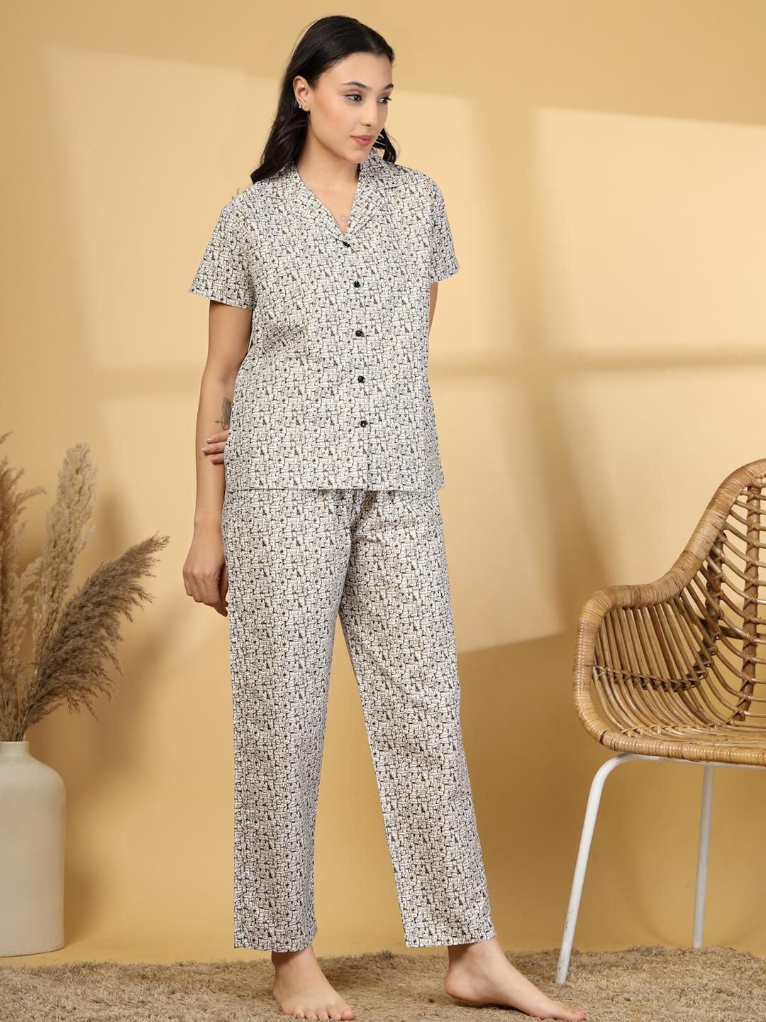 KLOTTHE Geometric Printed Night suit-picture-12