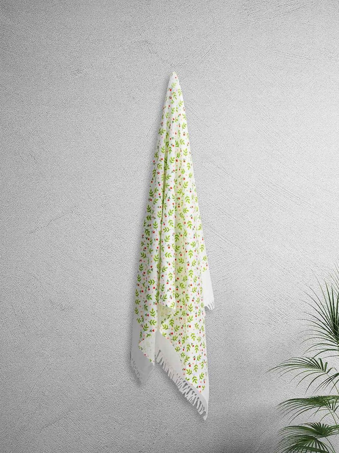 home expressions Green & White 3 Piece Printed Cotton 150 GSM Towel Sets-picture-8