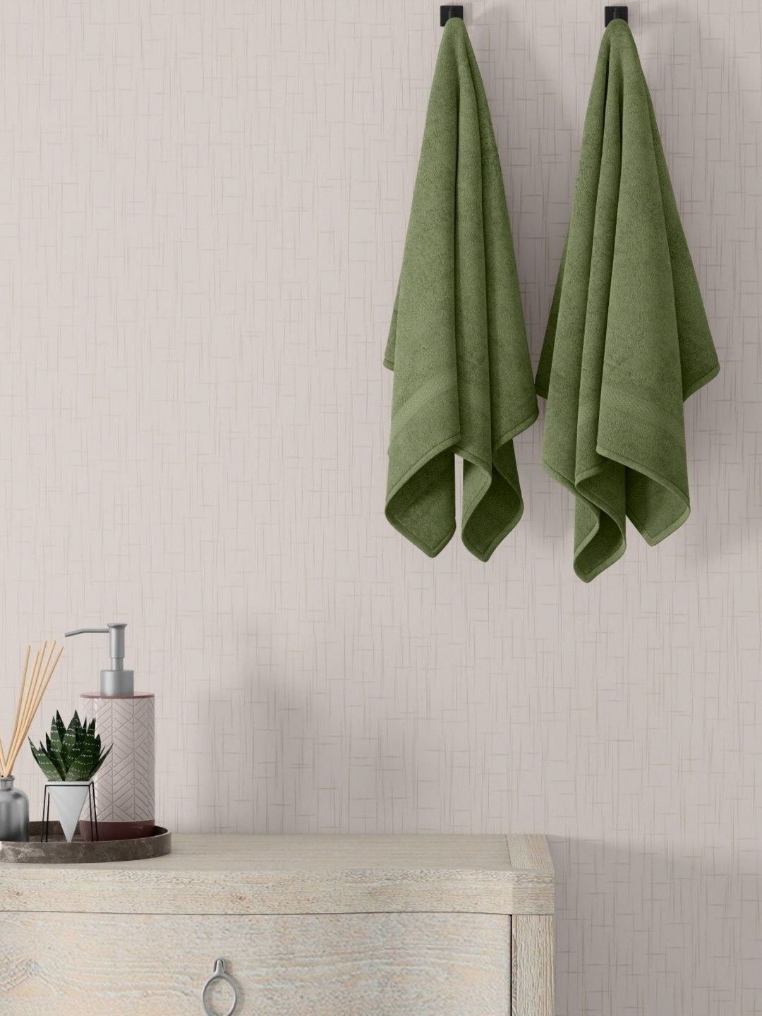 home expressions Olive 2 Pieces Cotton 450 GSM Towel Sets-picture-21