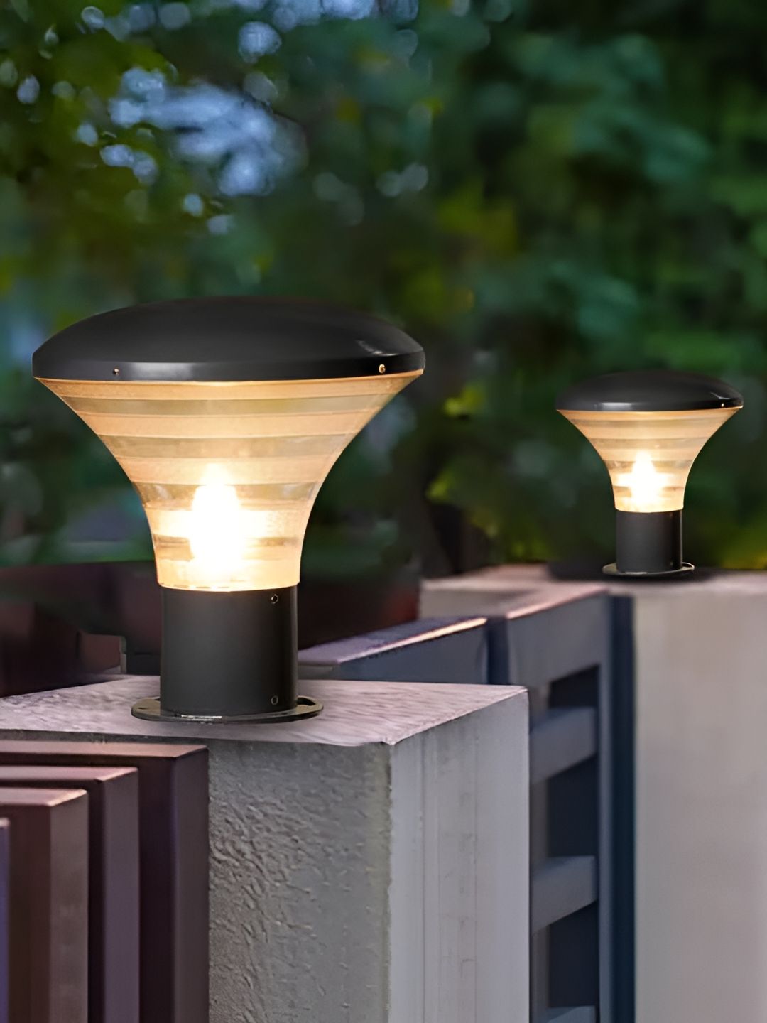 KINIS 2-Pcs Grey Modern Shape Gate & Garden Light Outdoor Lamp-picture-23