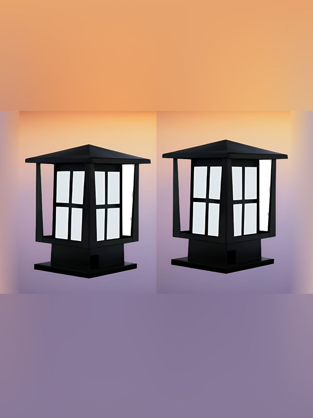 KINIS Black 2 Pieces Abstract Shape Gate & Garden Light Outdoor Lamps-picture-17