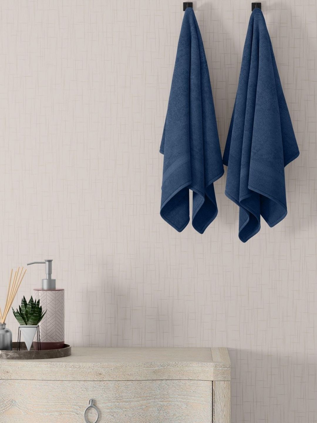 home expressions Blue 2 Pieces Cotton 450 GSM Towel Sets-picture-16