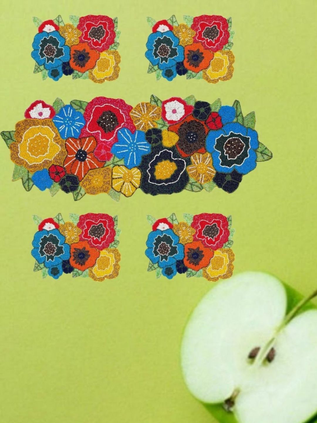 YWULY Red & Blue Embroidered Table Linen Sets-picture-23