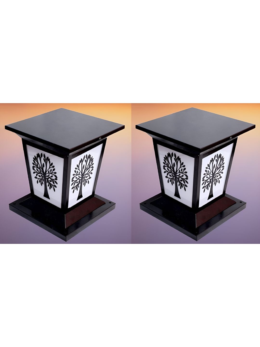 KINIS Black 2 Pieces Frustum Rust-Resistant Outdoor Lamps-picture-10
