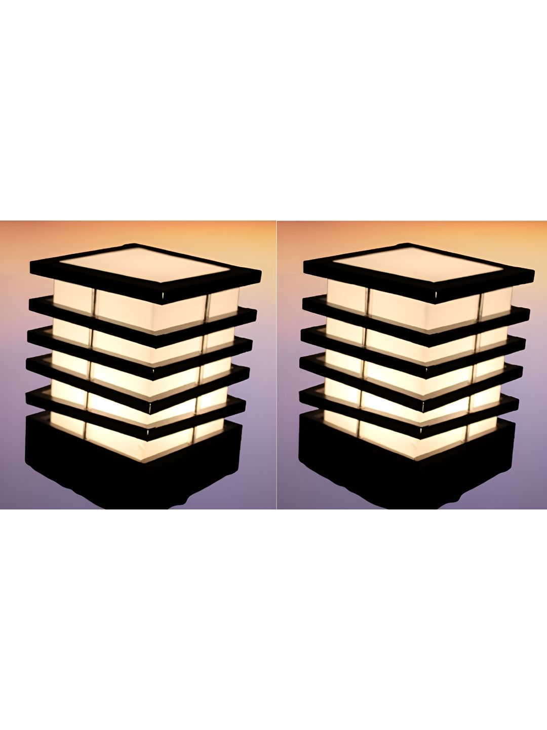 KINIS Black & White Rectangular Shaped Weatherproof & Rust-Resistant Outdoor Pole Lamp-image-34