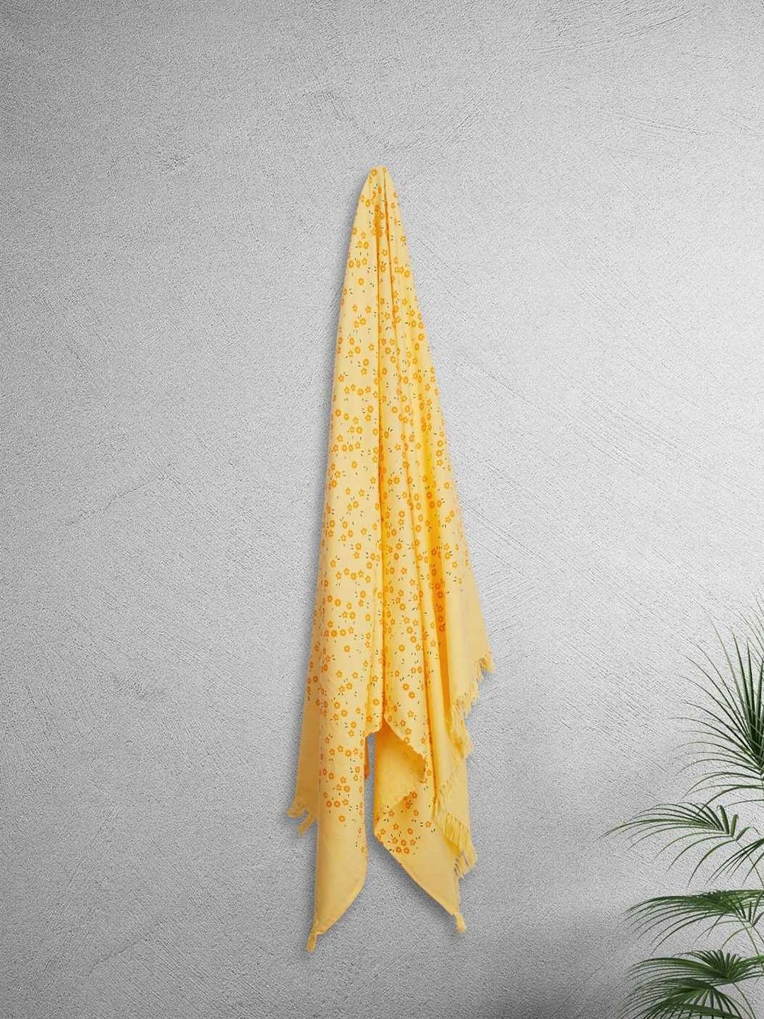 home expressions Yellow & Orange 2 Pieces Cotton 150 GSM Towel Sets-picture-37
