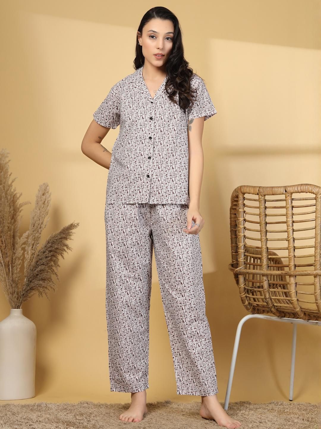 KLOTTHE Geometric Printed Night suit-picture-19