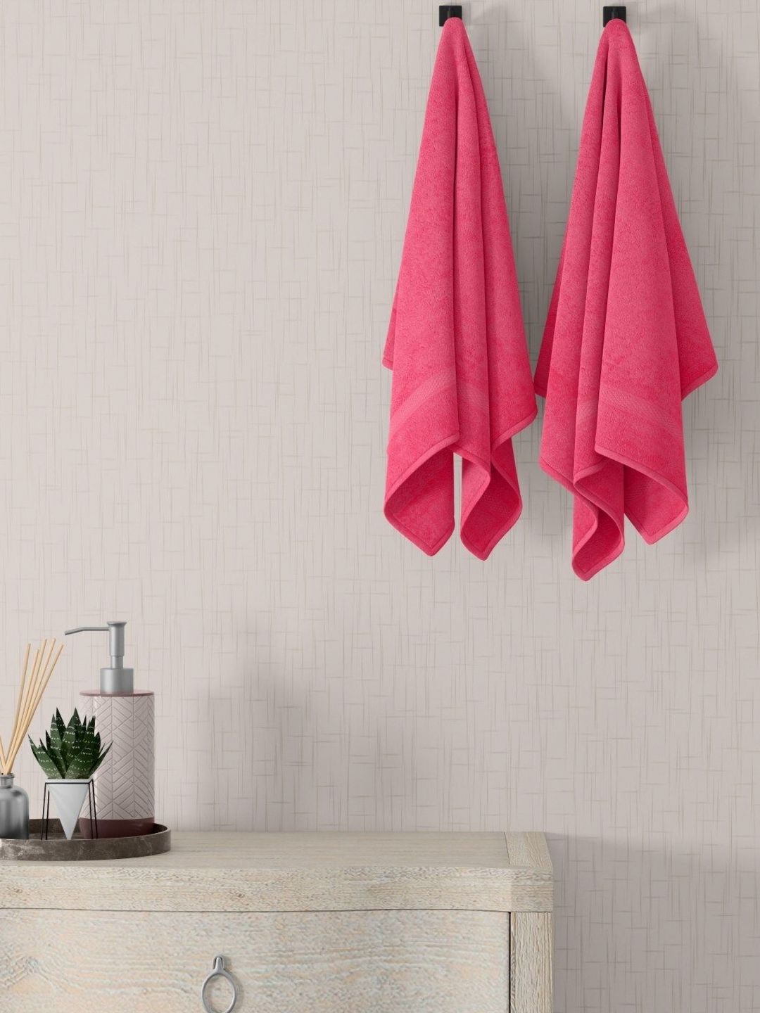 home expressions Rose 2 Pieces Cotton 450 GSM Towel Sets-picture-49