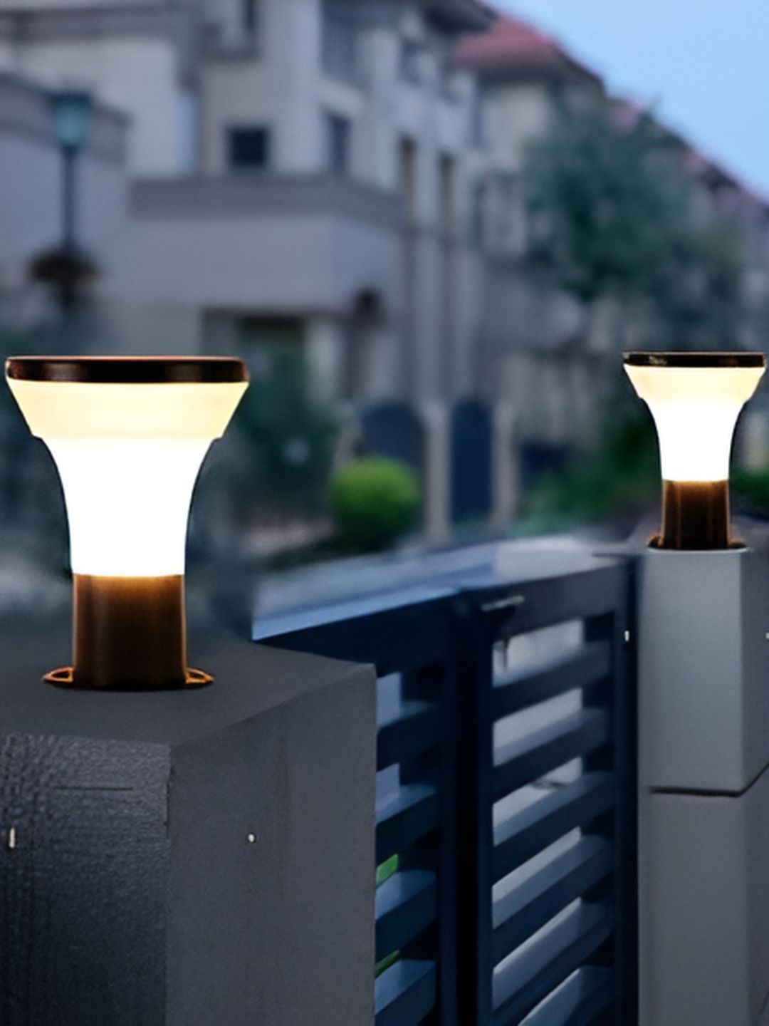 KINIS Grey 2 Pieces Frustum Shape Light Outdoor Lamps-image-18