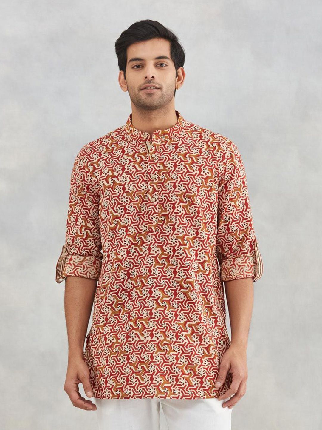 Fabindia Men Printed Thread Work Kurta-picture-18