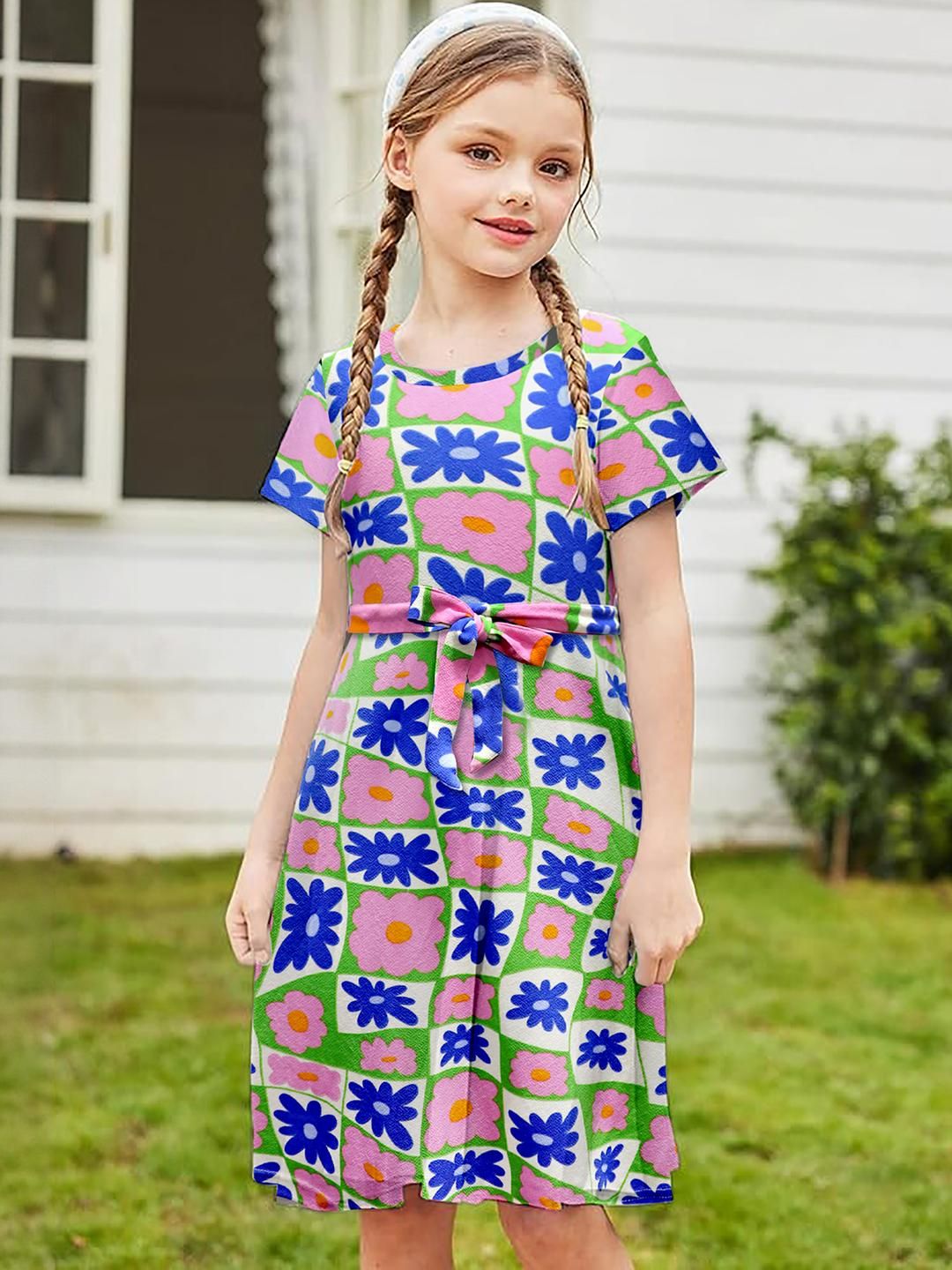 OMPAX Floral Print Fit & Flare Dress-picture-11