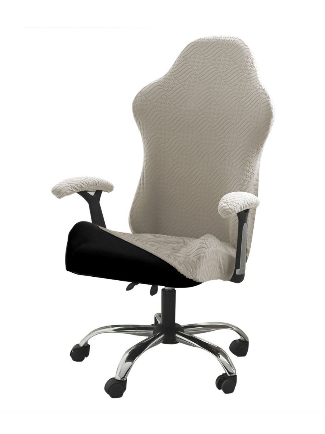 HOKIPO Grey Textured Elasticated Rotating Gaming Chair Cover-picture-31