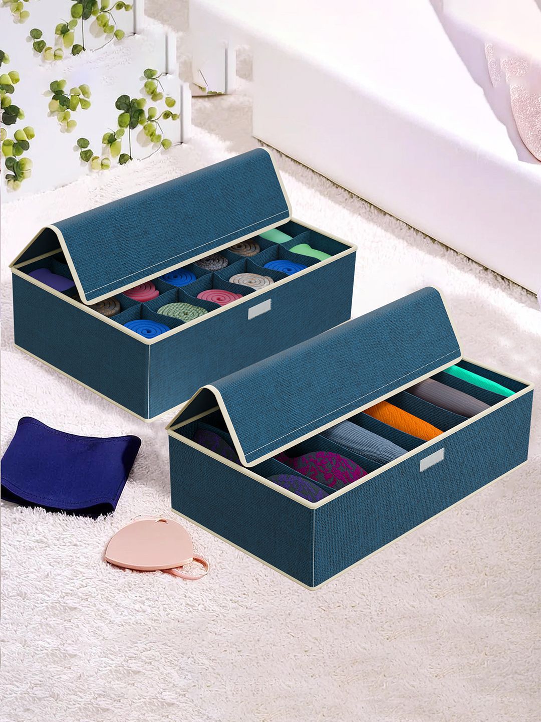 Aura Navy Blue 2 Pieces Drawer Organiser-picture-13