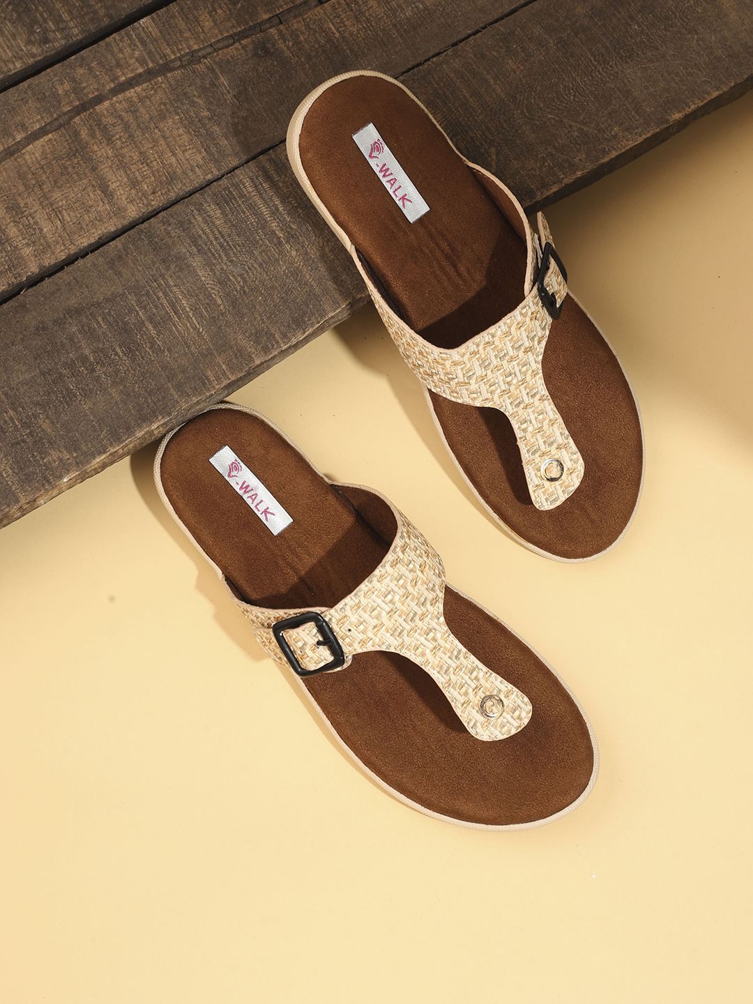 V-WALK Women Embellished Slip-On T-Strap Flats-picture-31