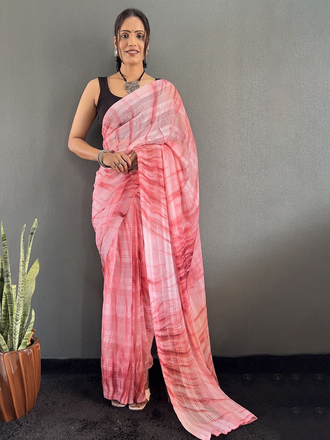 Mitera Tie and Dye Pure Georgette Ready to Wear Saree-picture-40