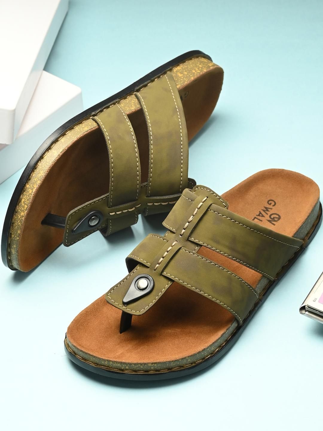 GWALK Men Green Sandals-image-1