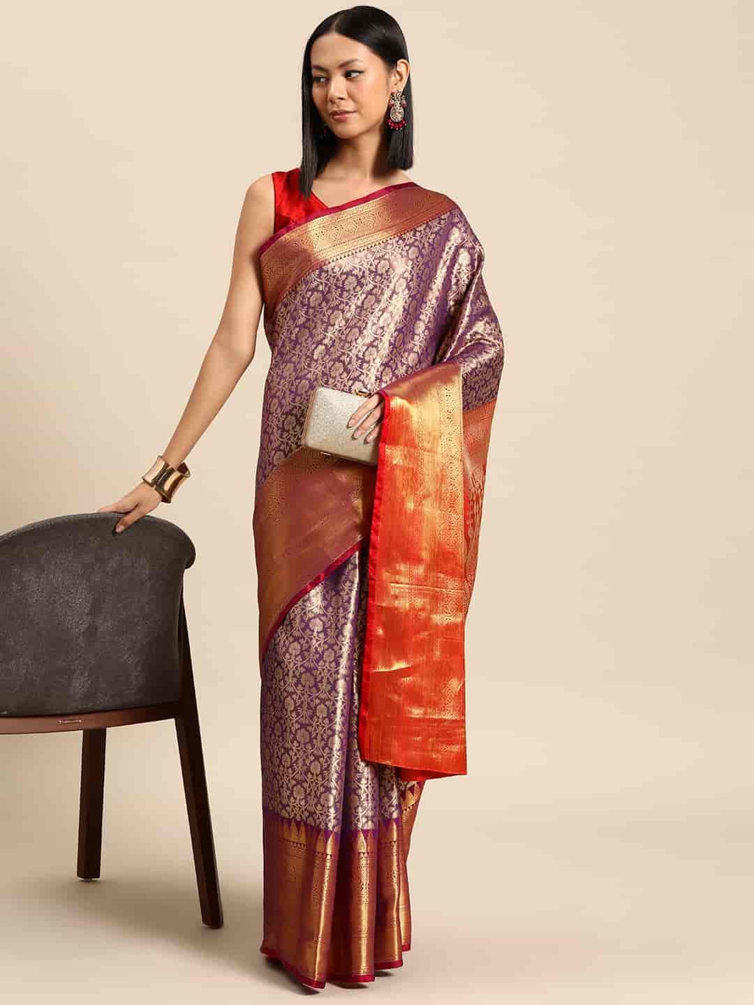 DIVASTRI Woven Design Zari Brocade Banarasi Saree-picture-21