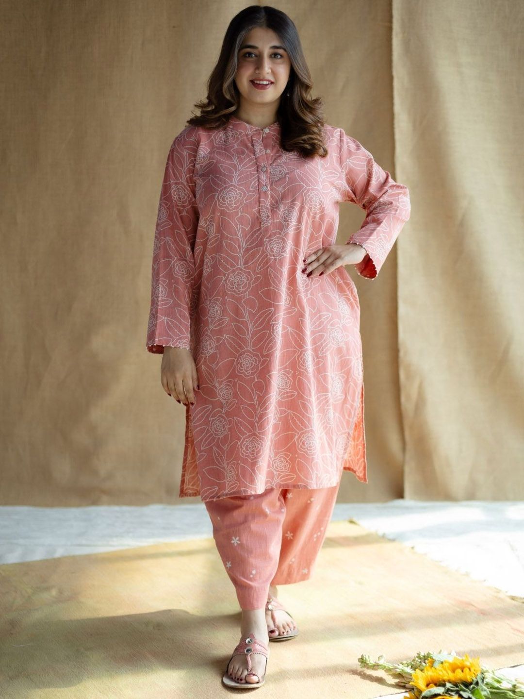 THE INDIAN ETHNIC CO Women Printed Block Print Loose Fit Cotton Salwar-picture-45