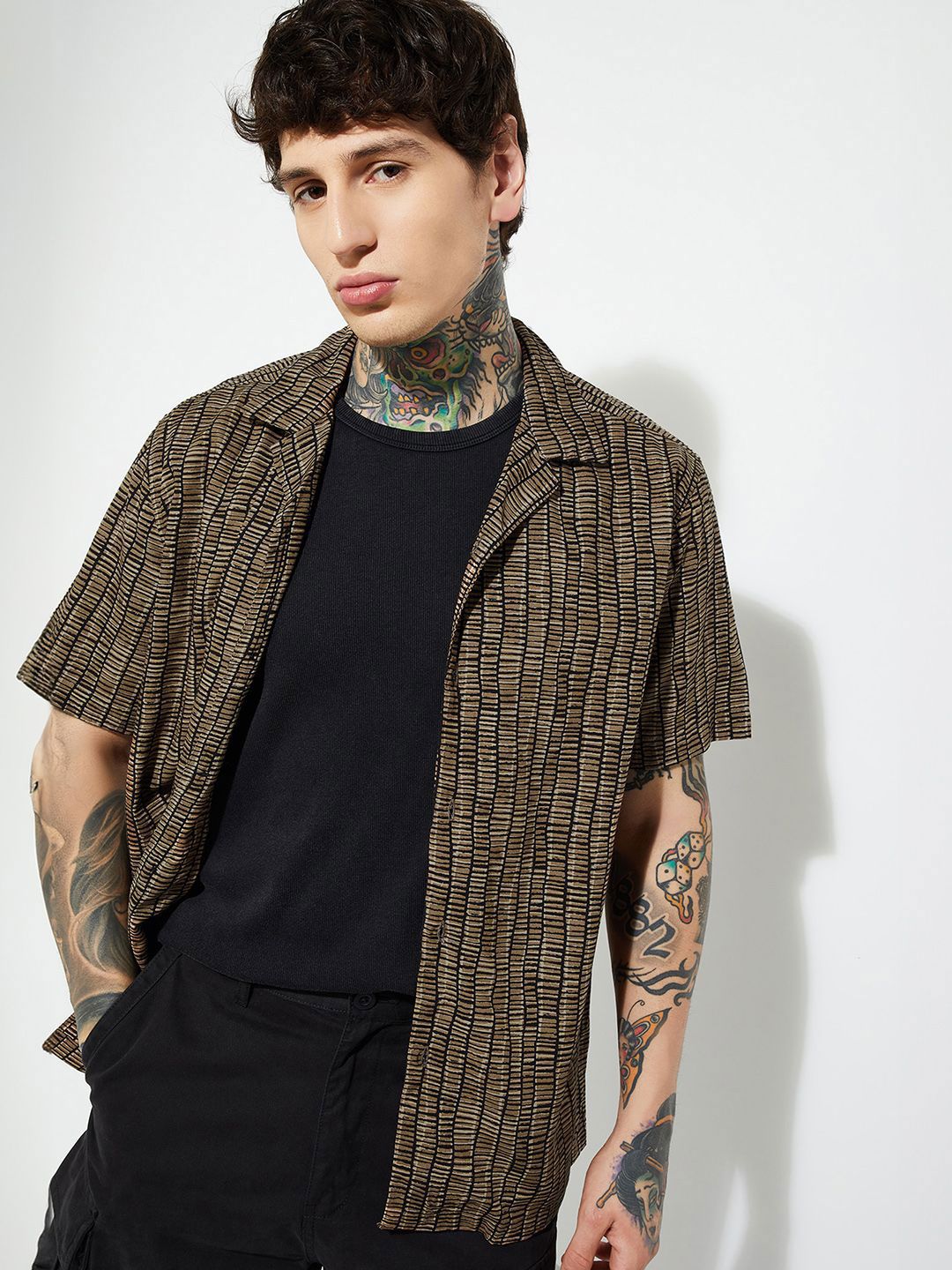 max Men Abstract Printed Spread Collar Casual Shirt-picture-14