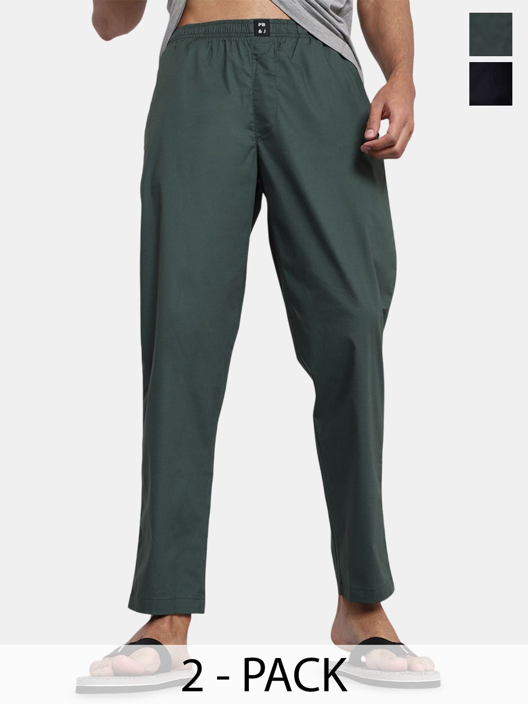 PB & J Pack Of 2 Cotton Straight Lounge Pants-picture-35