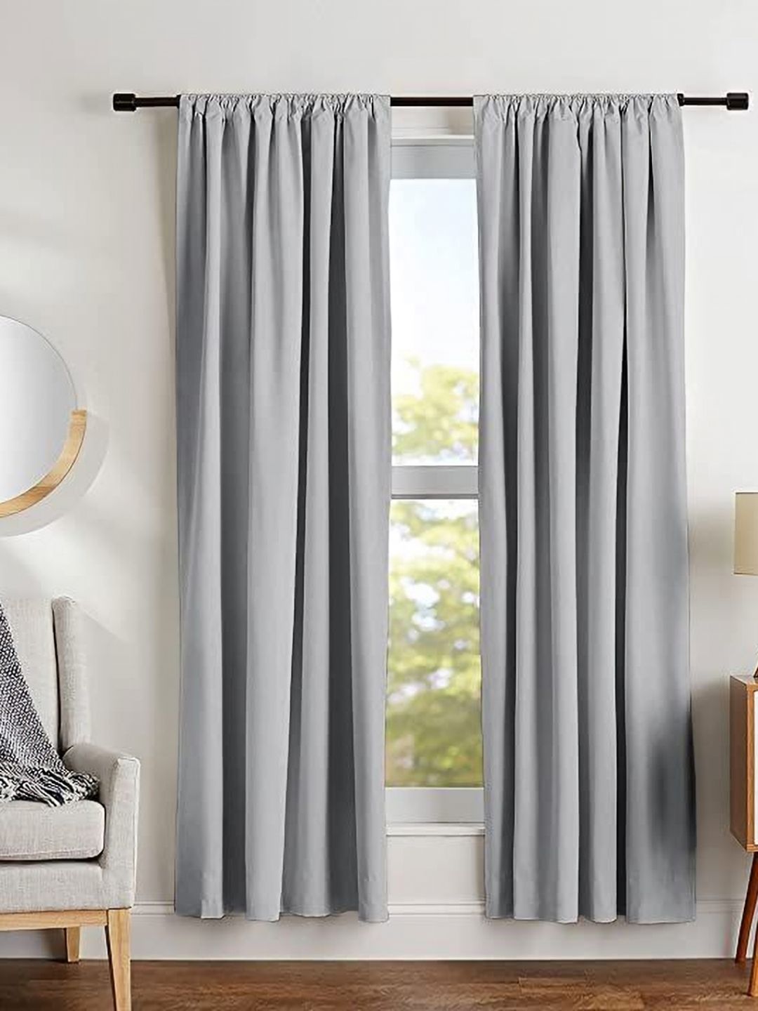 Parda Online Silver-Toned 4 Pcs Black Out Door Curtain-image-22