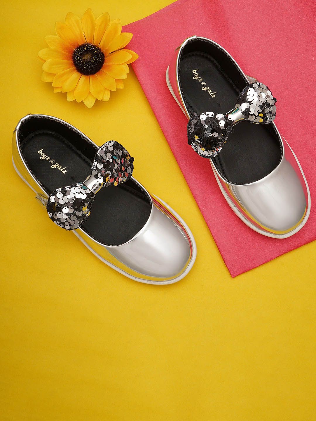 BOYZ N GALZ Girls Embellished Party Bows Flats