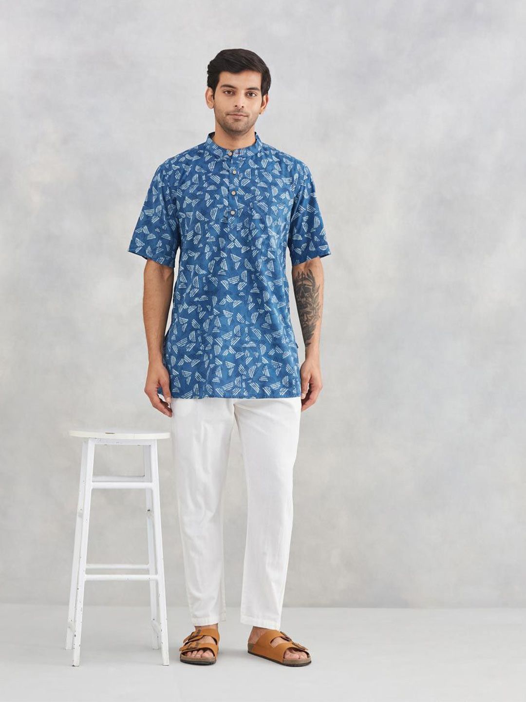 Fabindia Men Printed Thread Work Kurta-picture-14