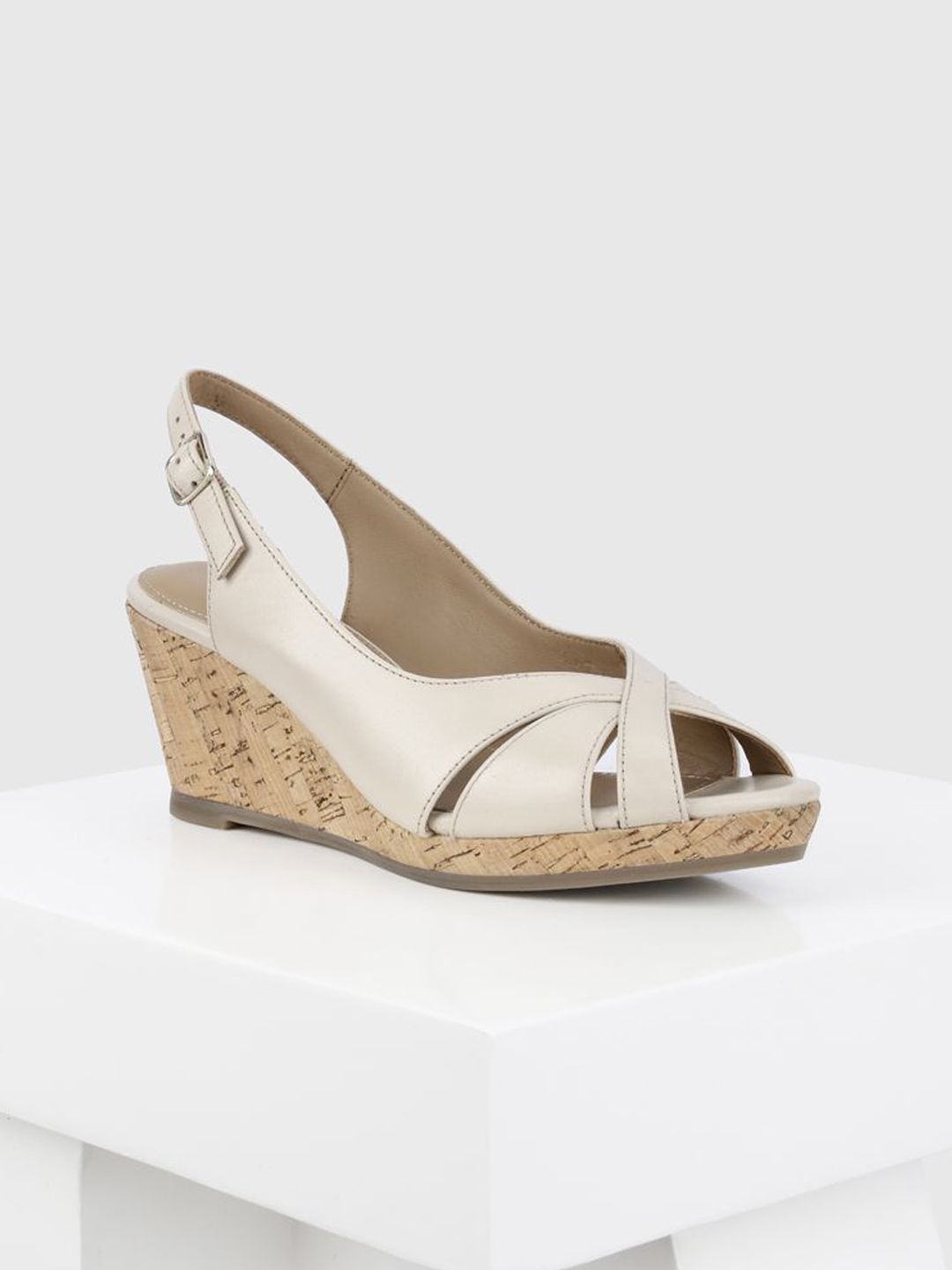 Oroh Leather Party Wedge Sandals with Laser Cuts-picture-23