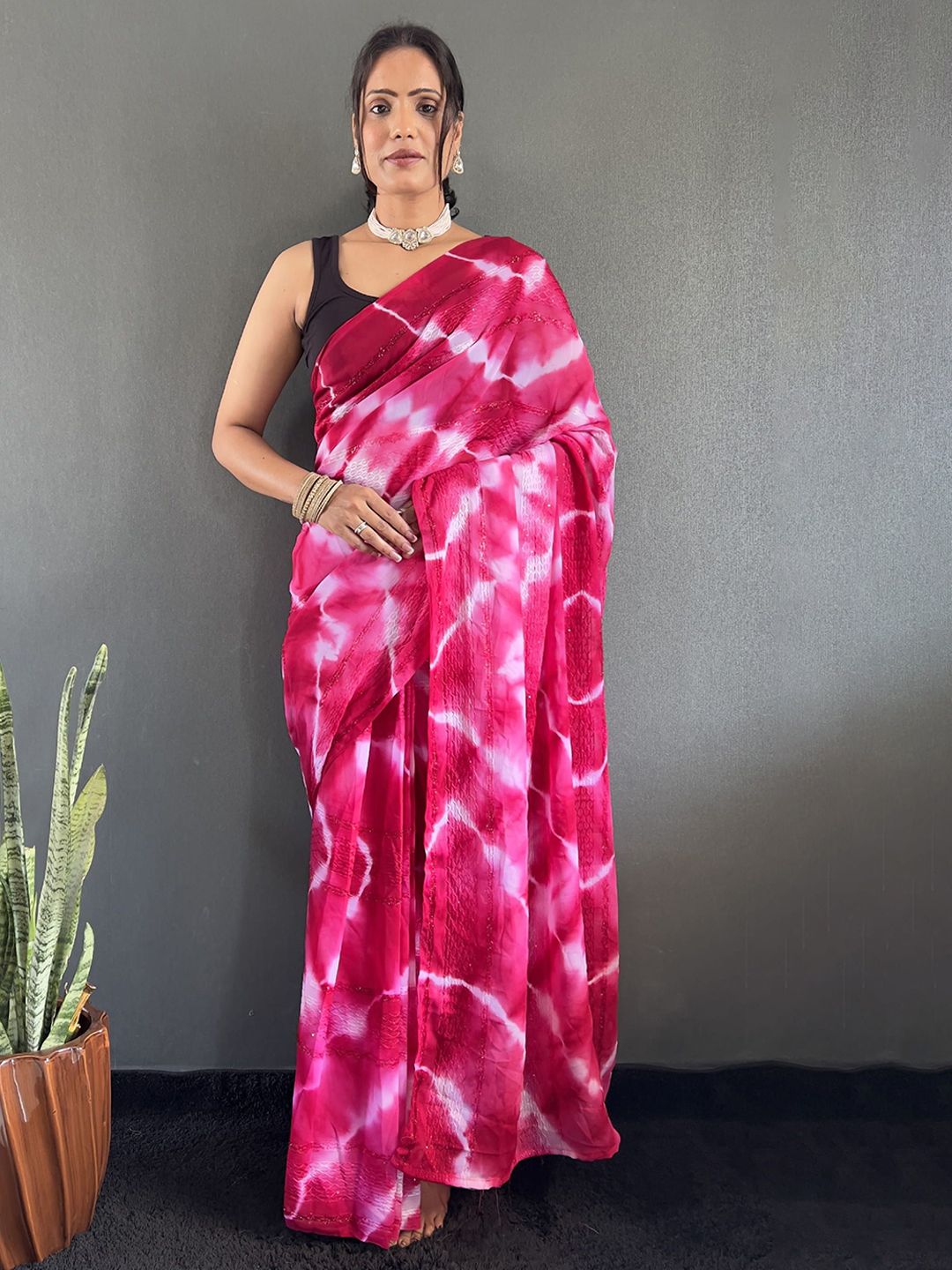 Mitera Tie and Dye Pure Georgette Saree-picture-12