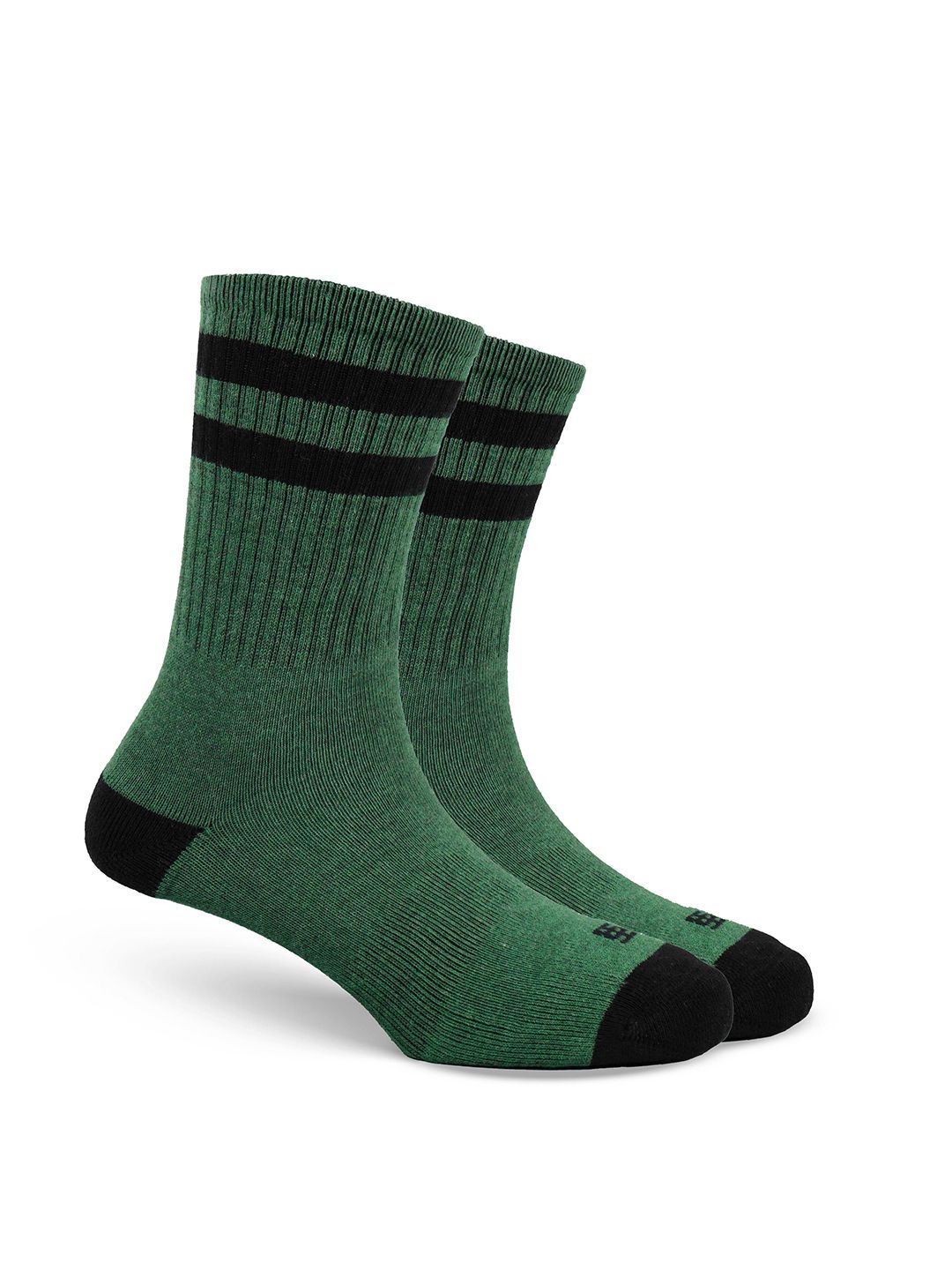 SockSoho Men Moss Mode Striped Calf-Length Socks-picture-13
