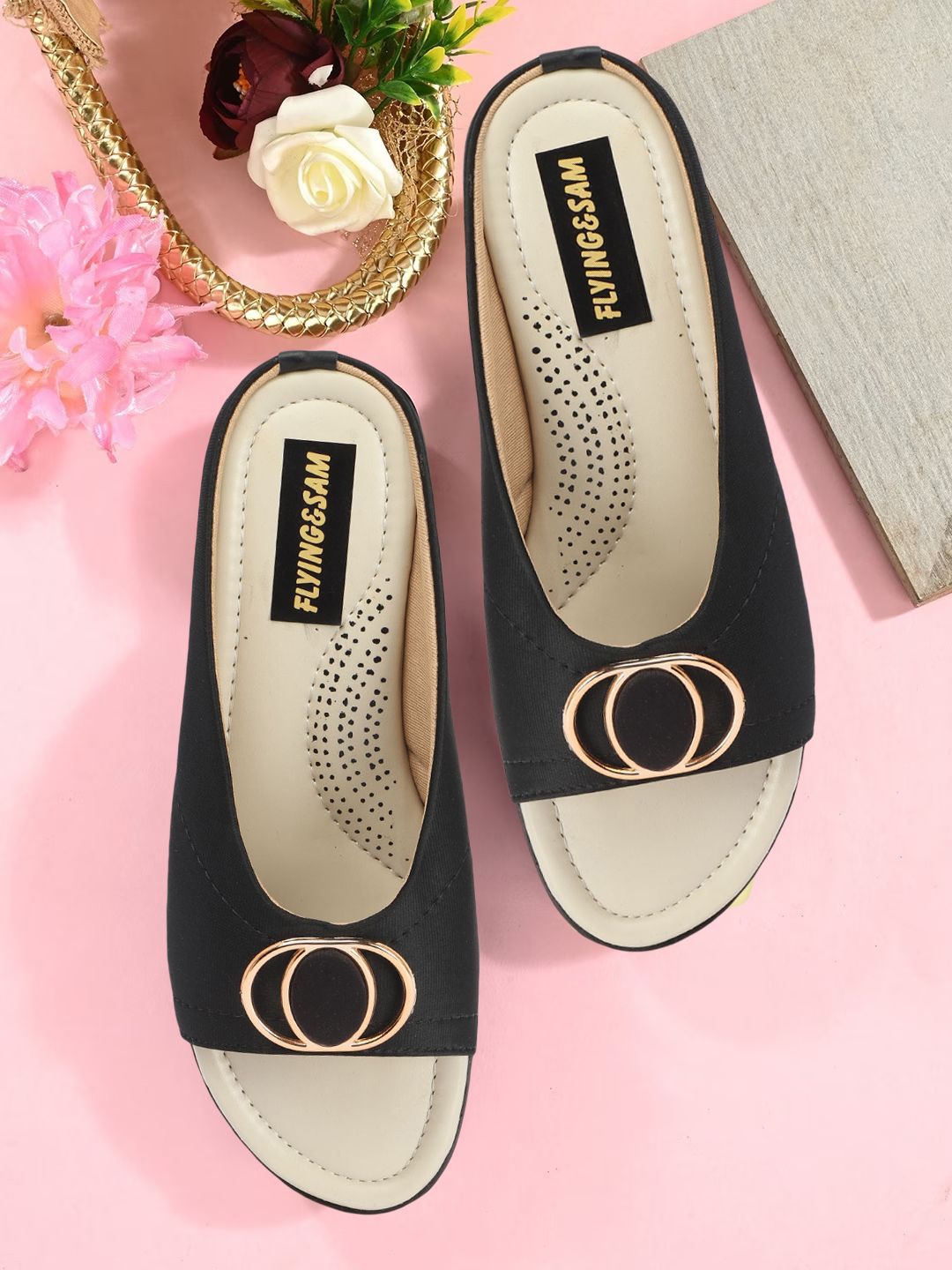 FLYING&SAM Women Embellished Ethnic Open Toe Flats-picture-42