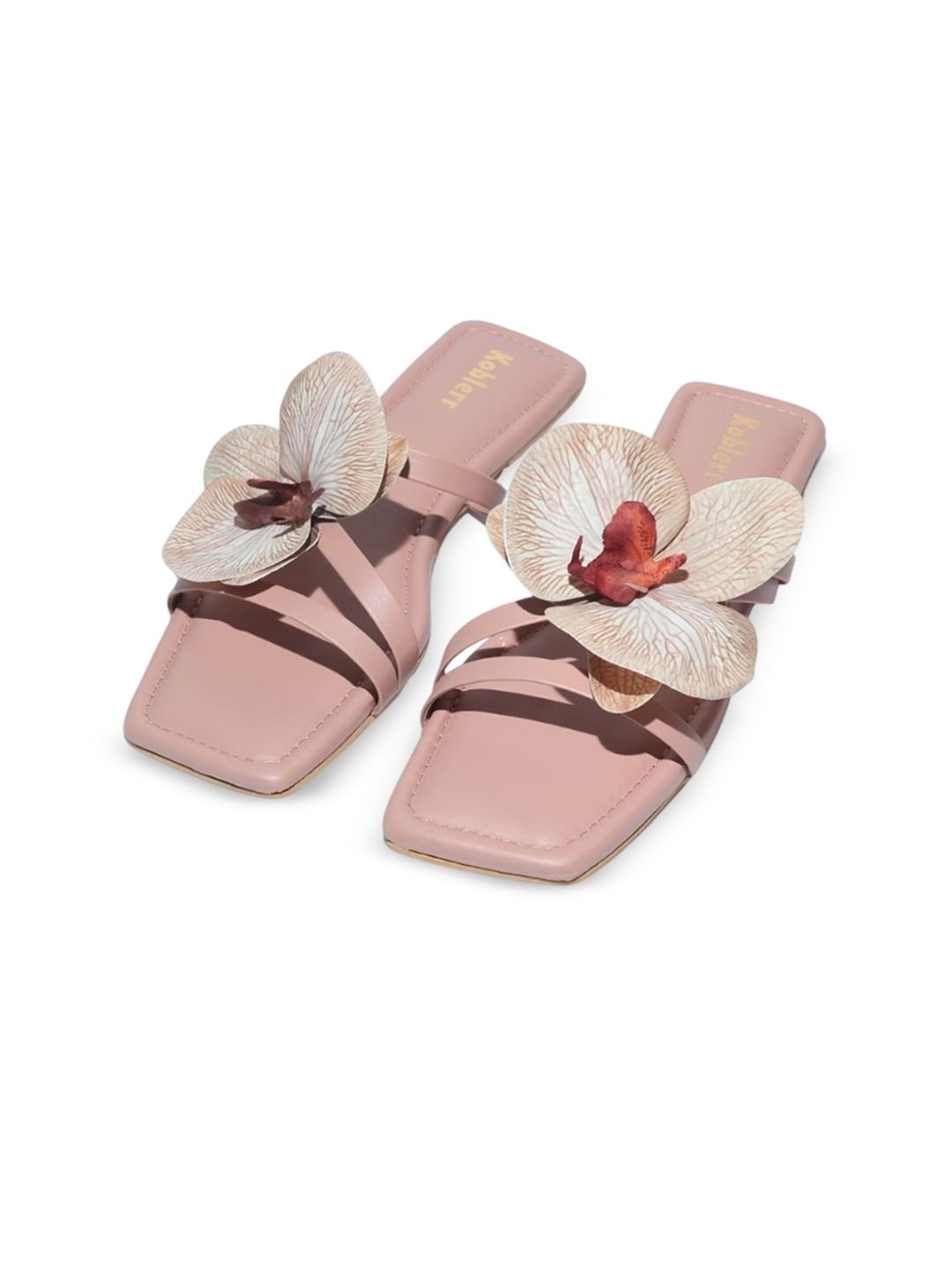 Koblerr Women Embellished Party Open Toe Flats-picture-15