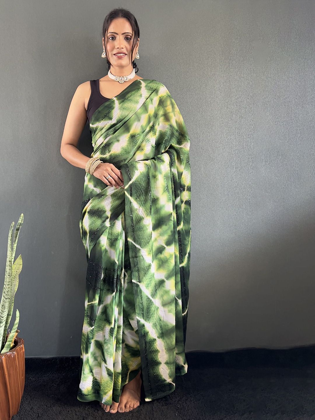 Mitera Tie and Dye Dyed Pure Georgette Saree-picture-38