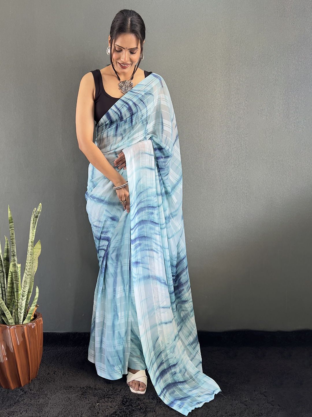 Mitera Tie and Dye Pure Georgette Saree-picture-15