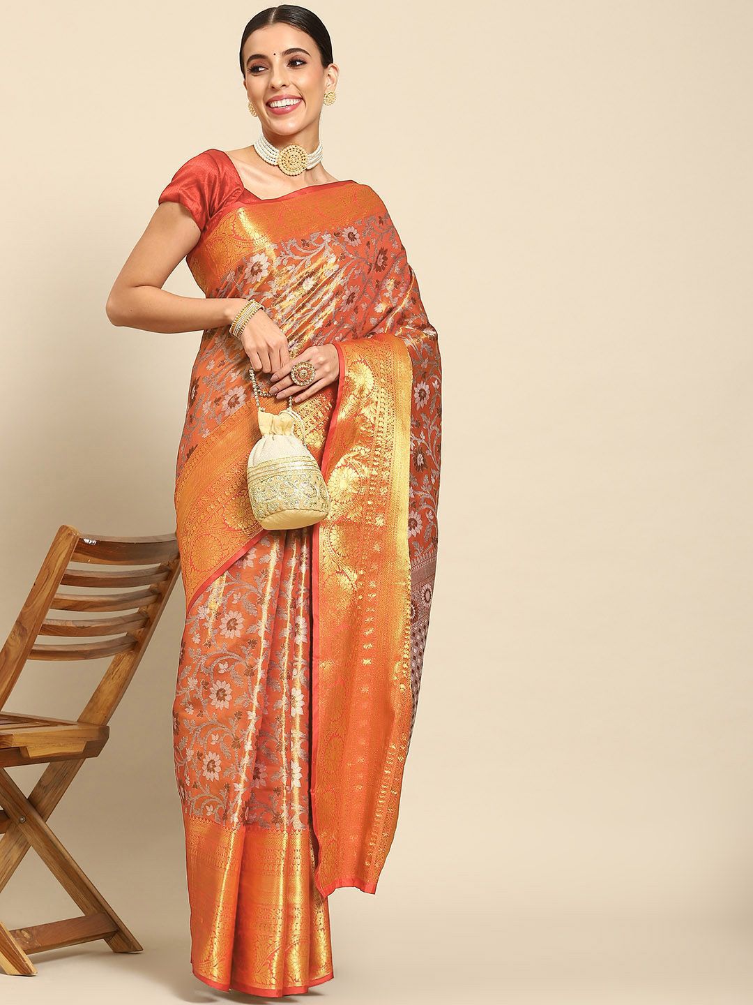 DIVASTRI Woven Design Zari Brocade Banarasi Saree-picture-56