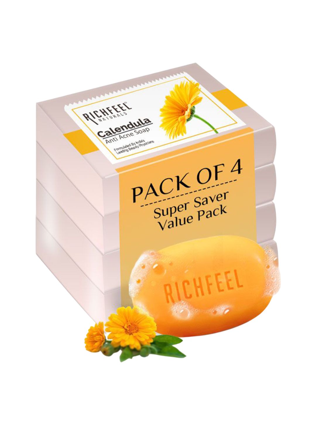 Richfeel Set Of 4 Calendula Acne Soap- 75 g Each-picture-15