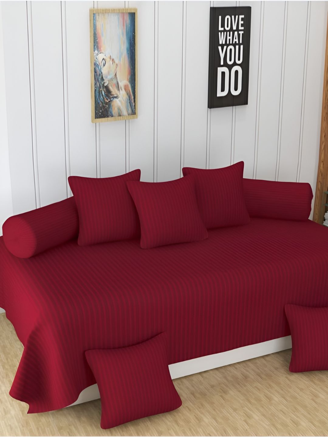 Aura 8Pcs Maroon Cotton Diwan Set-picture-20