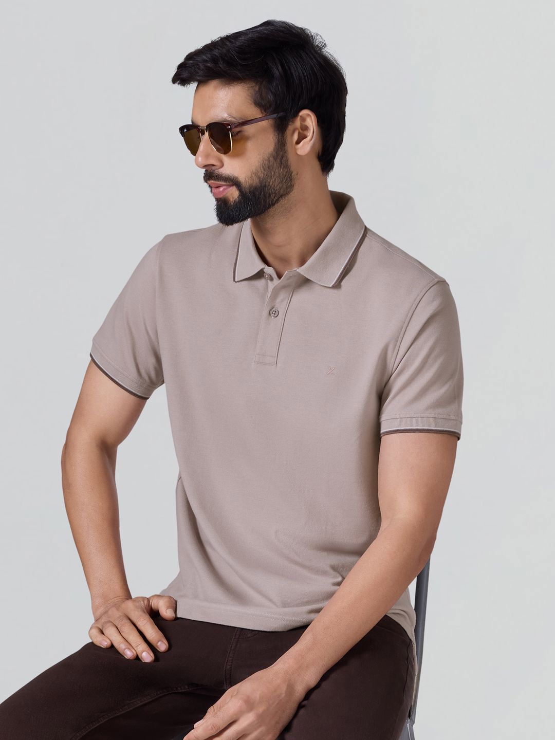 XYXX Men Solid Slim Fit Polo Collar Pure Cotton Tshirt-picture-34