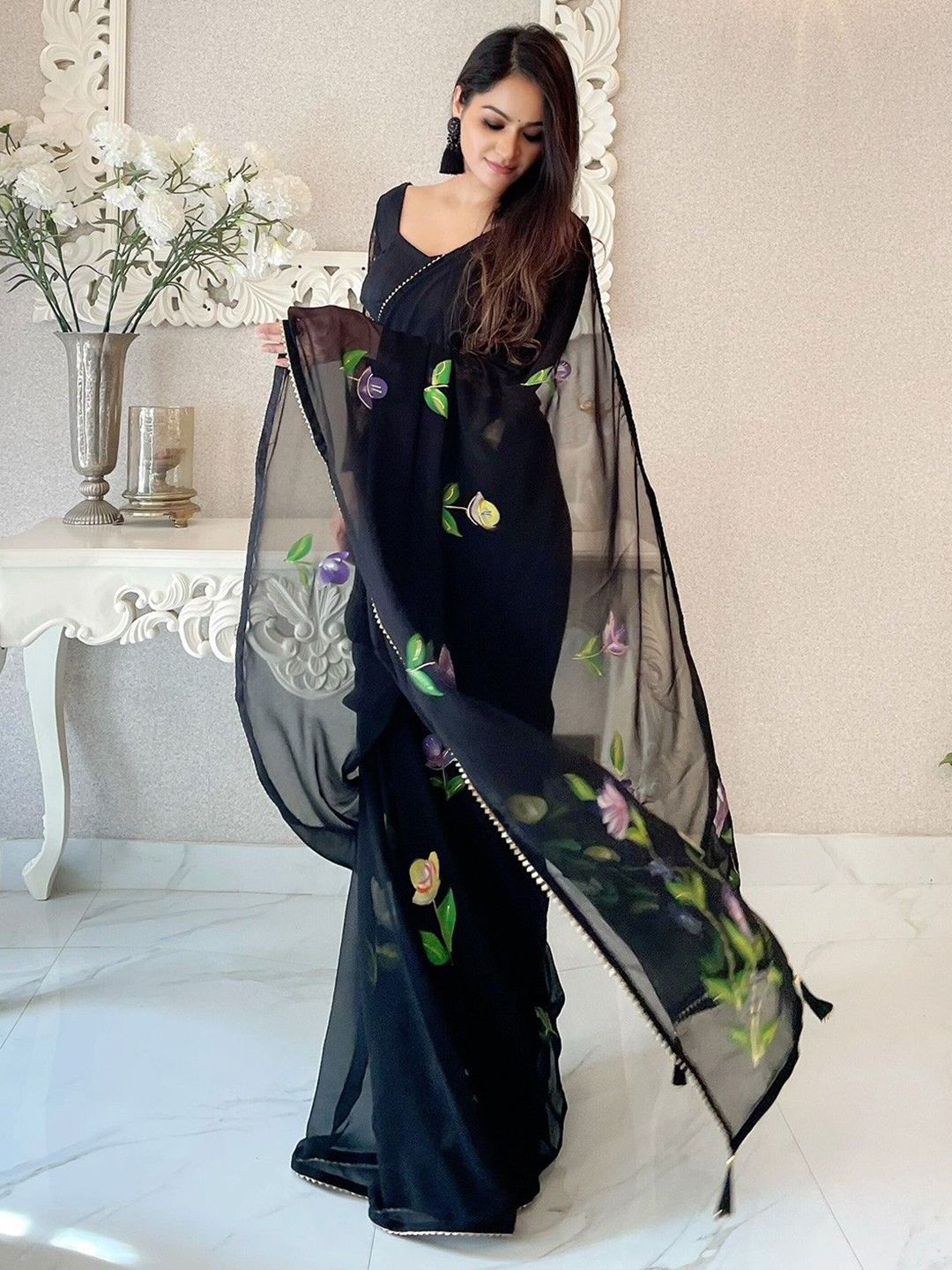 Anouk Floral Printed Saree-picture-35