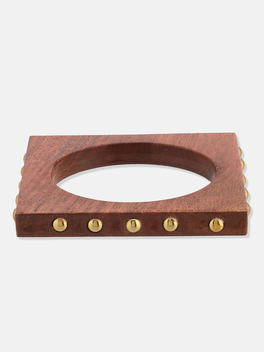 ATIBELLE Set Of 2 Gold-Plated Wooden Bangles