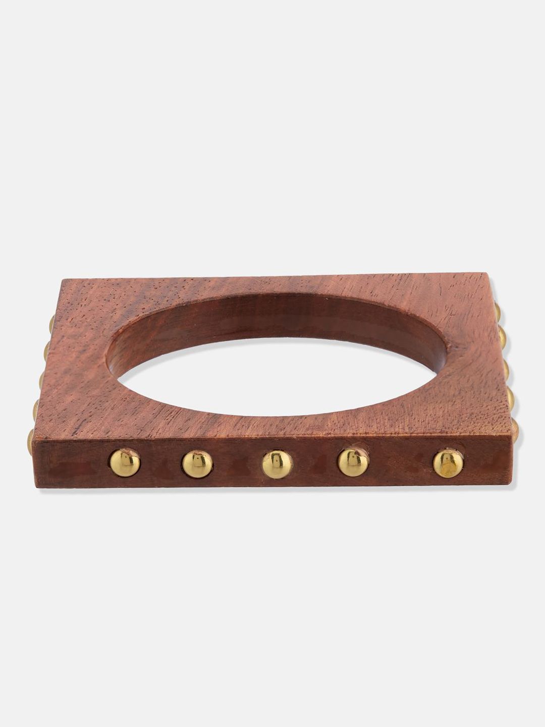 ATIBELLE Set Of 3 Gold-Plated Wooden Bangles