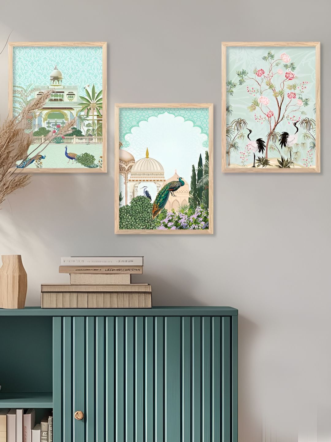 Kotart Blue & Green 3 Pieces Peacock Wooden Wall Arts-picture-17