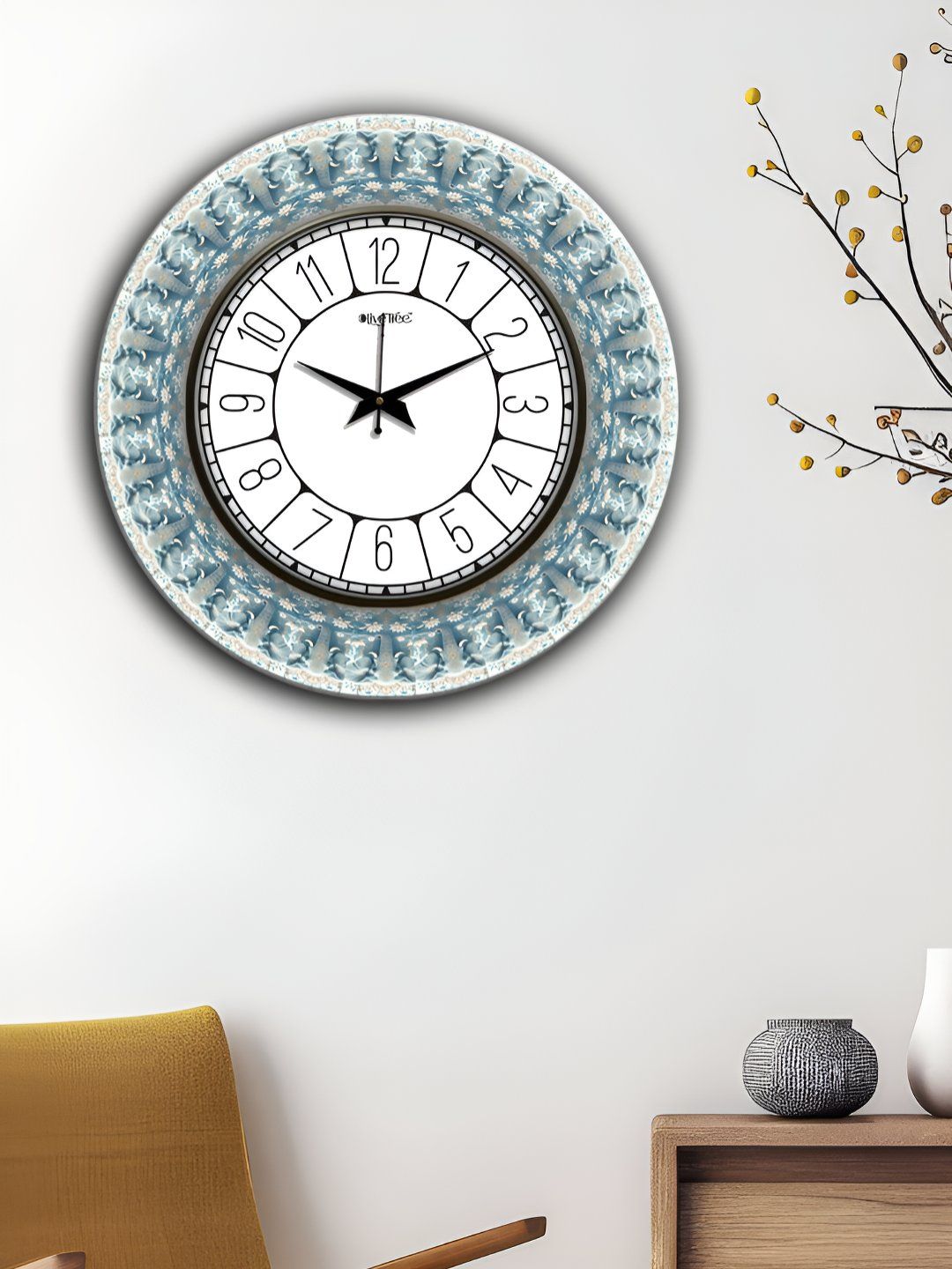 OLIVE TREE White & Black Printed Round Shaped Contemporary Wall Clock-image-12