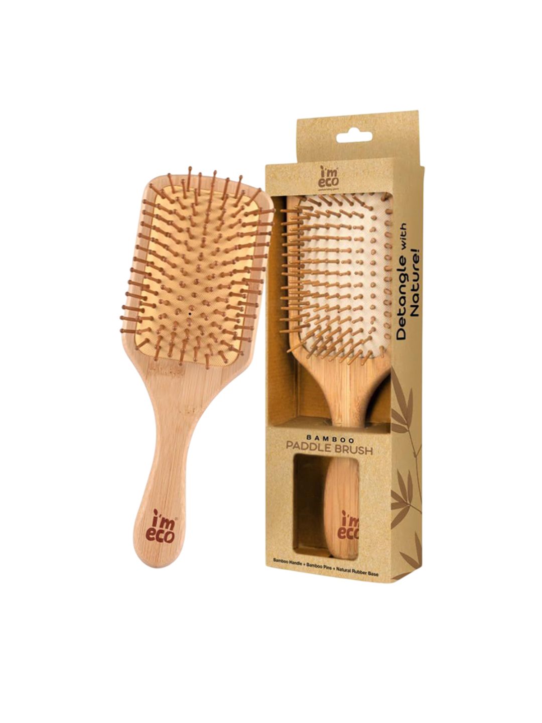 IMECO Detangling Bamboo Flat Paddle Brush Comb-image-47