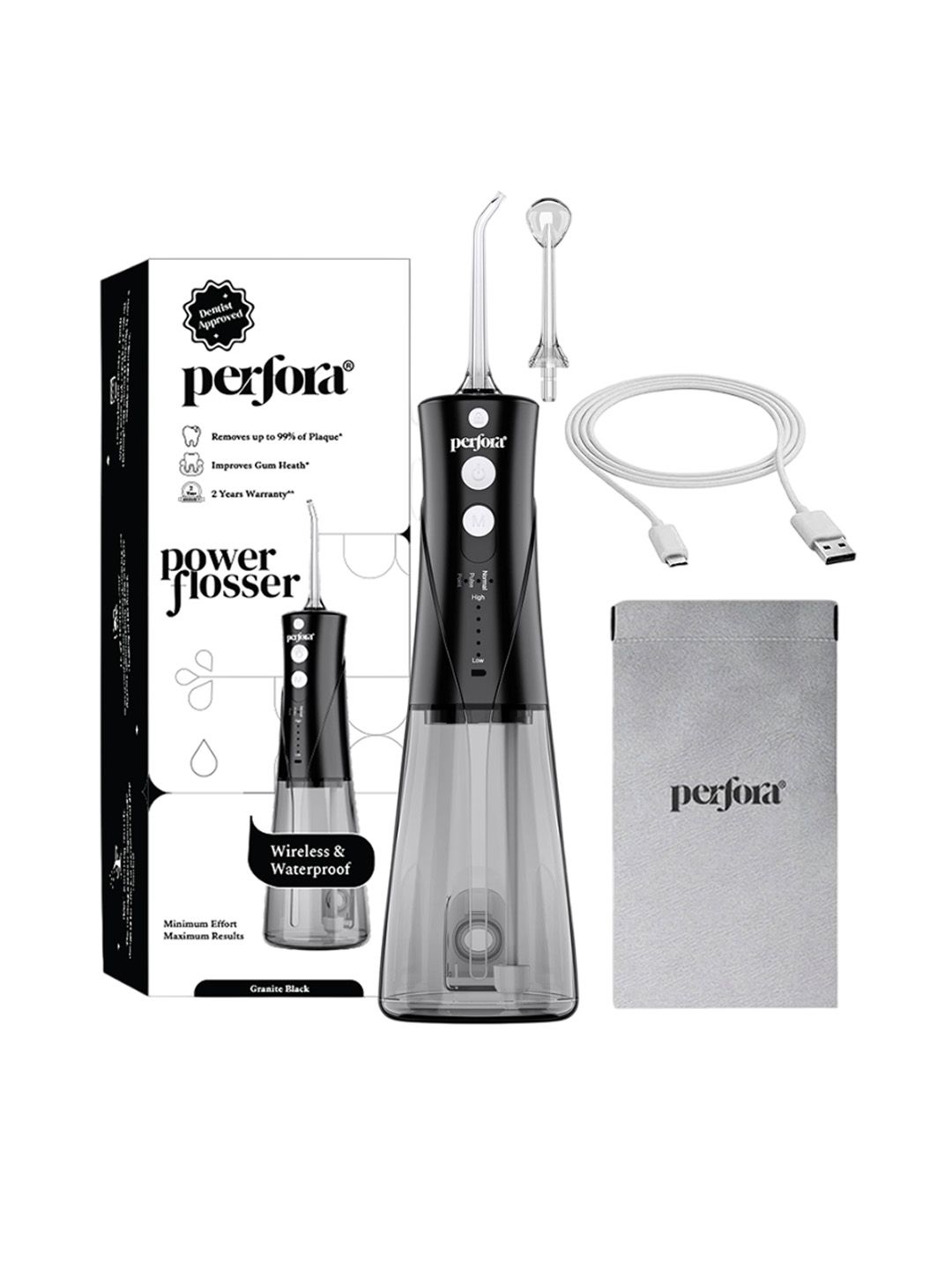 Perfora Power Dental Water Flosser- Granite Black-picture-36