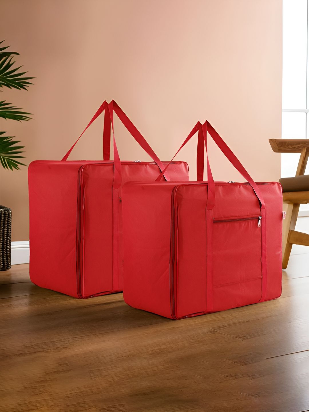 Aura Red 2 Pieces Storage Attachi Bags With Handles-image-28