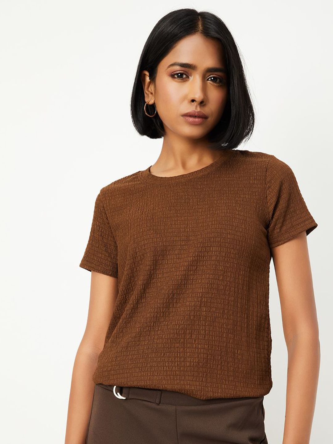 max Women Self Design Round Neck T-shirt-picture-32