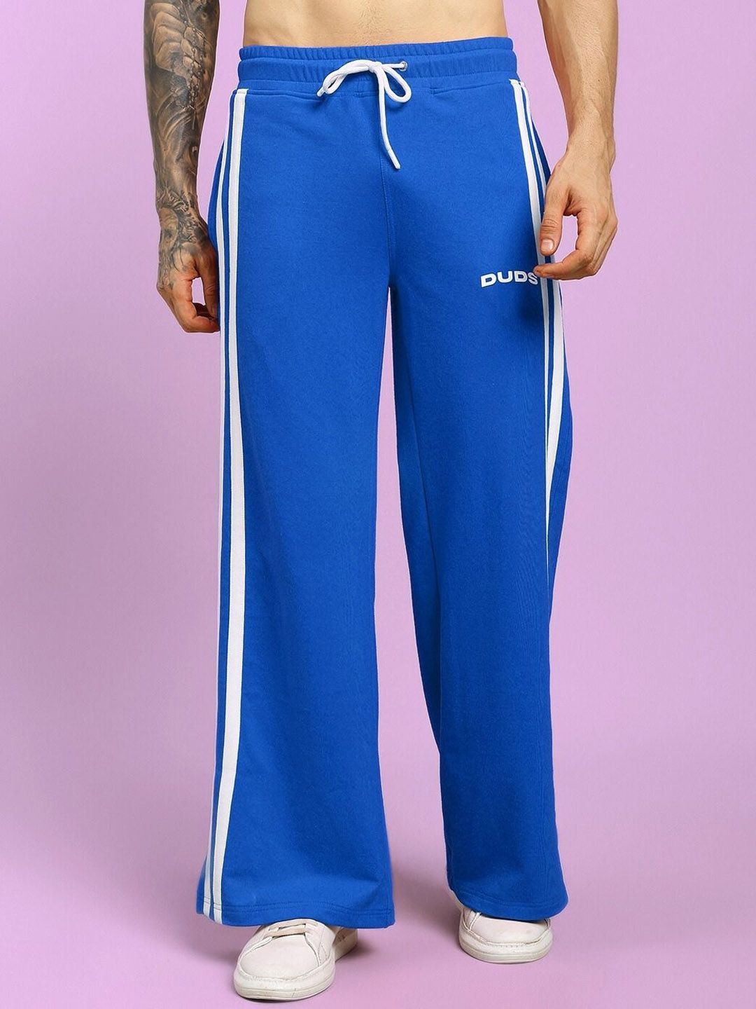 WEARDUDS Men Striped Relaxed Fit Mid-Rise Track Pants-picture-44